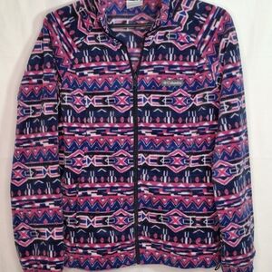 Columbia women’s Benton spring Aztec southwestern navy pink fleece jacke…